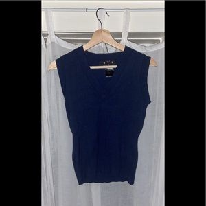 dark blue sweater vest